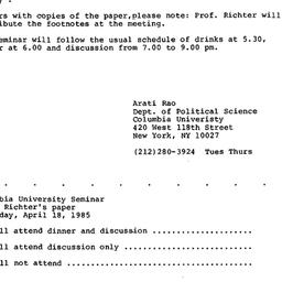 Announcements, 1985-04-02. ...