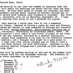 Announcements, 1985-07-18. ...
