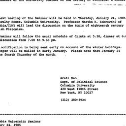 Announcements, 1984-12-14. ...
