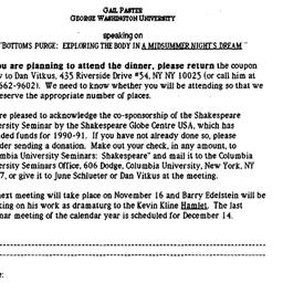 Announcements, 1990-10-12. ...