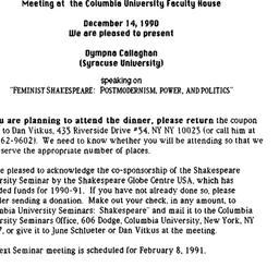 Announcements, 1990-12-14. ...