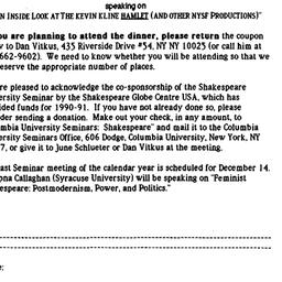 Announcements, 1990-11-16. ...
