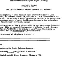 Announcements, 1993-10-08. ...