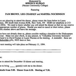 Announcements, 1993-12-10. ...