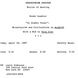 Announcements, 1987-04-24. ...