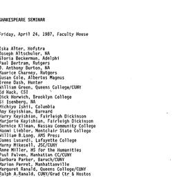 Minutes, 1987-04-24. Shakes...