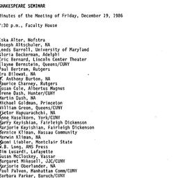 Minutes, 1986-12-19. Shakes...