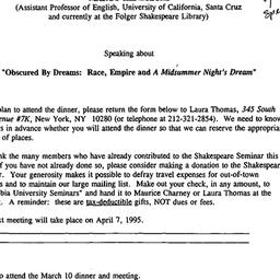Announcements, 1995-03-10. ...