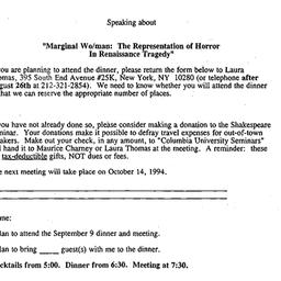 Announcements, 1994-09-09. ...