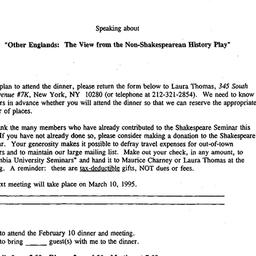 Announcements, 1995-02-10. ...