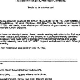 Announcements, 1993-04-09. ...