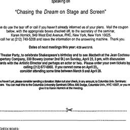 Announcements, 1989-03-17. ...