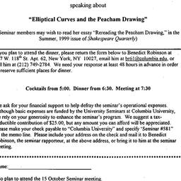 Announcements, 1999-10-15. ...