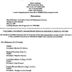 Announcements, 2000-05-16. ...