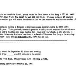 Announcements, 1995-09-15. ...