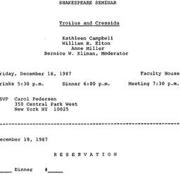 Announcements, 1987-12-18. ...