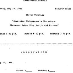 Announcements, 1988-05-20. ...