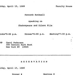Announcements, 1988-04-15. ...