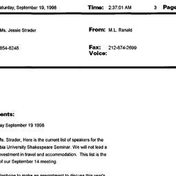 Correspondence, 1998-09-19....
