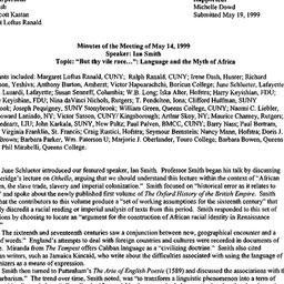 Minutes, 1999-05-14. Shakes...