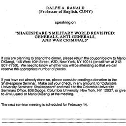 Announcements, 1991-12-13. ...