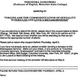 Announcements, 1992-04-03. ...