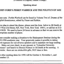 Announcements, 1996-09-06. ...