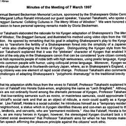 Minutes, 1997-03-07. Shakes...