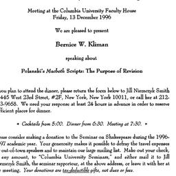 Announcements, 1996-12-13. ...