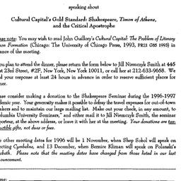 Announcements, 1996-10-11. ...