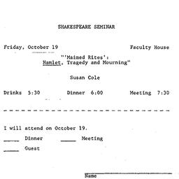 Announcements, 1984-10-19. ...