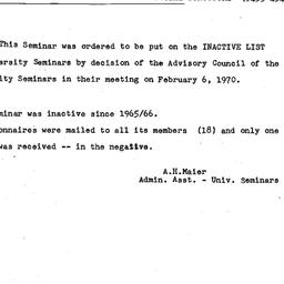 Announcements, 1970-02-13. ...