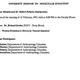Minutes, 1991-02-12. Molecu...