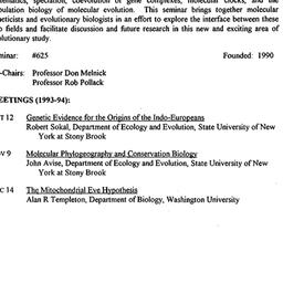 Schedules, Molecular Evolut...