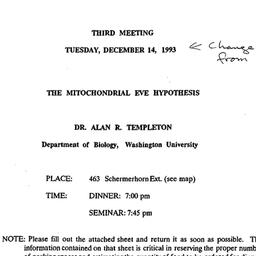 Announcements, 1993-12-14. ...