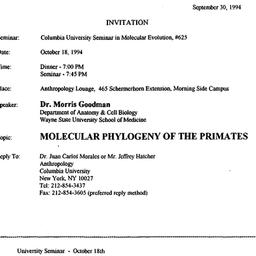 Announcements, 1994-10-18. ...