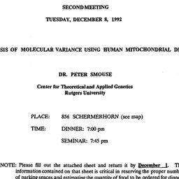 Announcements, 1992-12-08. ...