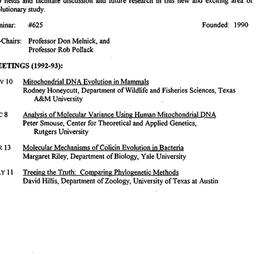Schedules, Molecular Evolut...
