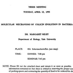 Announcements, 1993-04-13. ...
