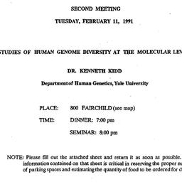 Announcements, 1992-02-11. ...