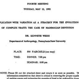 Announcements, 1992-05-12. ...