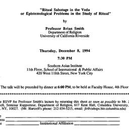 Announcements, 1994-12-08. ...