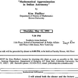 Announcements, 1995-05-11. ...