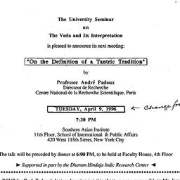 Announcements, 1996-04-09. ...