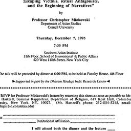 Announcements, 1995-12-07. ...