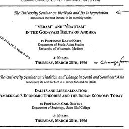 Announcements, 1996-03-28. ...