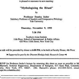 Announcements, 1995-11-09. ...
