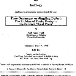 Announcements, 1998-05-07. ...