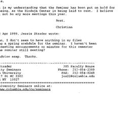 Correspondence, 1999-04-13....