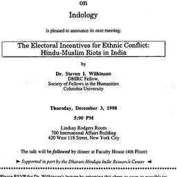 Announcements, 1998-12-03. ...